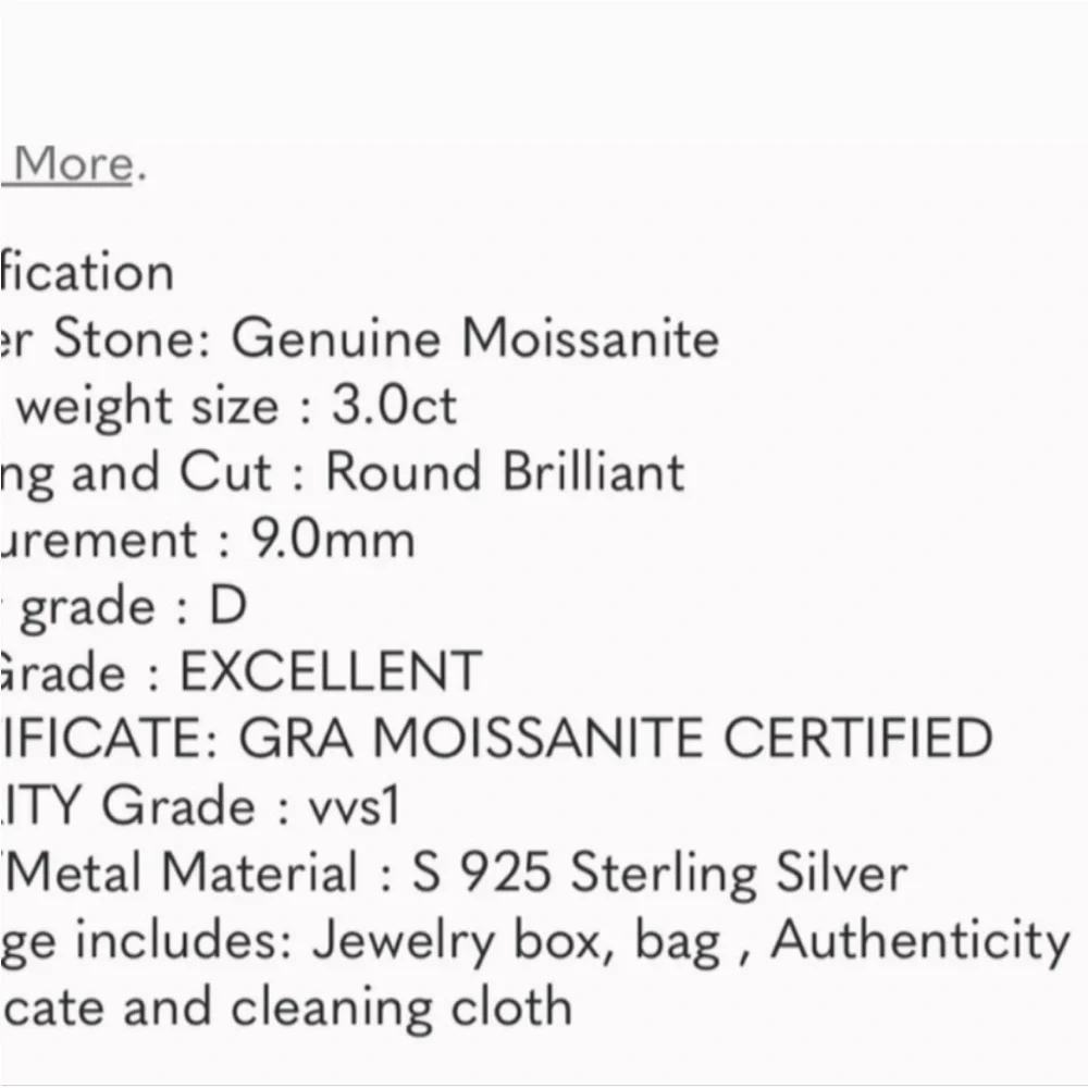 AUTHENTIC 3.0 ct GRA MOISSANITE - Picture 3 of 3